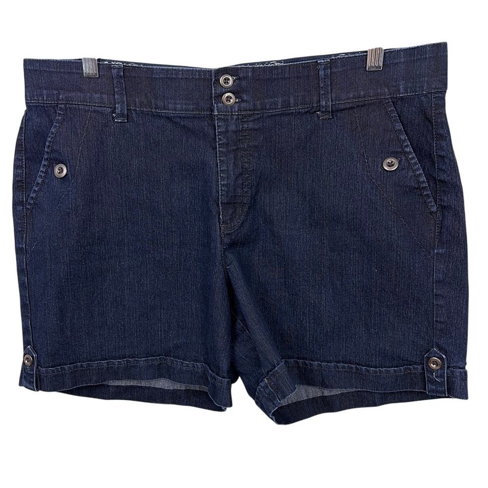 Gloria Vanderbilt Classic Americana Dark Wash Normcore Preppy Jean Shorts16